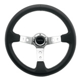 Tomu Ebisu Silver Spoke with Black Leather Steering Wheel - Tomu - [www.Tomu-Store.com]