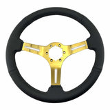 Tomu Fuji Black Perforated Leather with Gold Spoke Steering Wheel - Tomu - [www.Tomu-Store.com]