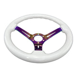 Tomu Hakone Gloss White with Neo Chrome Spoke Steering Wheel - Tomu - [www.Tomu-Store.com]