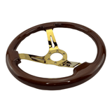 Tomu Sugo Wood with Gold Spoke Steering Wheel - Tomu - [www.Tomu-Store.com]