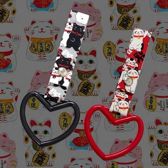 Tsurikawa Heart Maneki-neko Cat - TokyoToms.Com
