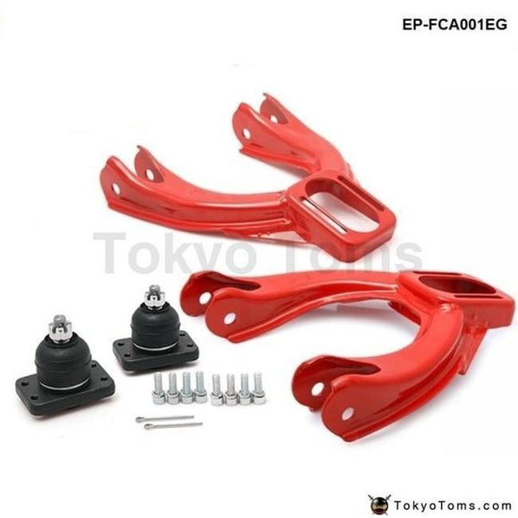 Adjustable Front Upper Control Arm Camber Kit For Honda Acura Jdm Powdered Style Red Suspensions