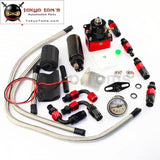 Adjustable Fuel Pressure Regulator+255 Lph Pump Kit Fits For Dsm Sti Gti Evo Black/blue