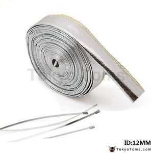 Aluminized Metallic Heat Shield Sleeve Insulated Wire Hose Cover Wrap 12Mm*10 Meter For Volkswagen