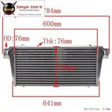Aluminum Front Mount Tube-Fin Intercooler 600*300*76Mm In/outlet 3 Fmic