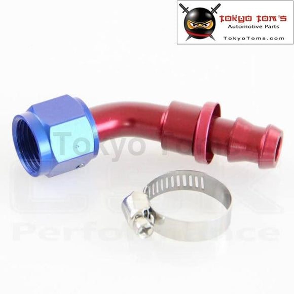 An 10 Size + Push On Oil Fuel Line Hose End Fitting With 45 Degree Turnning