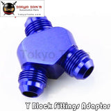 An -8 (An8 8) Billet Aluminum Y Block Adapter Fitting In Blueblue/red/black