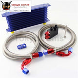 An10 10 Row 262Mm Oil Cooler Kit Fits For Bmw N54 Twin Turbo 135I E82 335I E90 E92 E93 Black / Blue