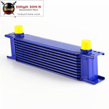 An10 10 Row Aluminum Engine Transmission Oil Cooler Radiator British Style Blue