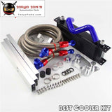 An10 13 Row Oil Cooler + Lines Kit Fits For Vw Golf Mk7 Gti Engine Ea-888 Iii Black/silver