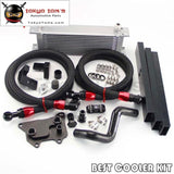 An10 13 Row Oil Cooler + Lines Kit Fits For Vw Golf Mk7 Gti Engine Ea-888 Iii Black/silver