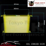 An10 15 Row Engine Oil Cooler + 7 Electric Fan Kit Universal Fit Gold