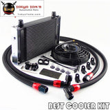 An10 25 Row Oil Cooler + 7 Electric Fan Kit For Bmw E36/e46/e90 335/640/740 X1