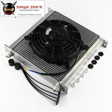 An10 40 Row Aluminum Engine Oil Cooler W/ 7 Electric Fan Fits For Suv / Van Truck