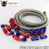An10 Stainless Steel Braided Hose 16Ft + 10An Fitting End Adaptor Kit