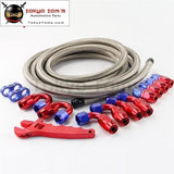 An10 Stainless Steel/ Nylon Braided Hose Line Fitting Adaptor Kit + Wrench Tools Spanner