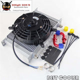 An10 Universal 25 Row Engine Oil Cooler W/ Fittings + 7 Electric Fan Kit Sl