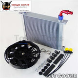 An10 Universal 30 Row Engine Oil Cooler W/ Fittings + 7 Electric Fan Kit Sl