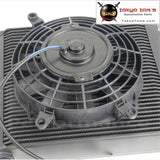 An10 Universal 34 Row Engine Filter Relocation Oil Cooler+7 Electric Fan Kit Bk Cooler