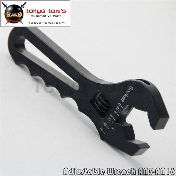 An3-An16 Adjustable Aluminum Wrench Fitting Tool Spanner An 3 - 16 Black