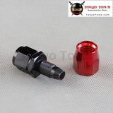 An4 Straight Aluminum Oil Cooler Hose Fitting Reusable End Black And Red An-4 4 An Fuel Push-On