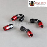 An6 Straight Aluminum Oil Cooler Hose Fitting Reusable End Black And Red An-6 6 An Fuel Push-On