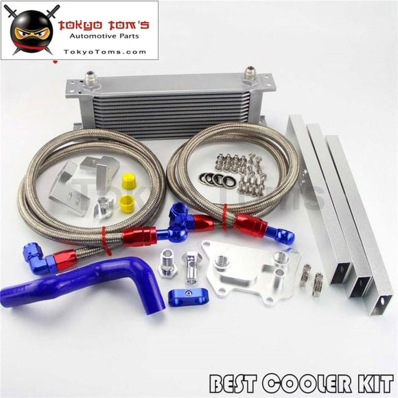 An8 13 Row Oil Cooler Full Kit Fits For Vw Golf Mk7 Gti Engine Ea-888Iii Black/silver