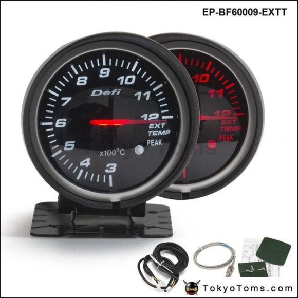 Bf 60Mm Led Exhaust Gas Temp Ext Gauge Auto Car Motor With Red & White Light For Vw Golf 5 Gauges