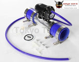 Black Aluminum Billet Anodized Type-4 Sqv Blow Off Valve Bov +3 Or 76Mm Flange Pipe +Clamps+ Blue