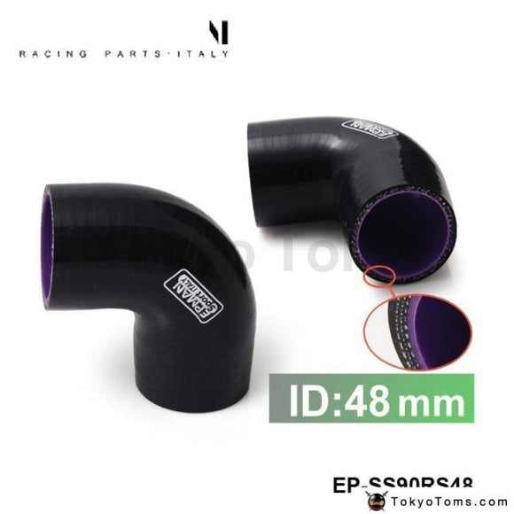 Black & Purple 1.88 48Mm 90 Degree Elbow Silicone Hose Pipe Turbo Intake For Vw Polo