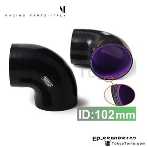 Black & Purple 4.00 102Mm 90 Degree Elbow Silicone Hose Pipe Turbo Intake For Audi Tt/s3/for Seat
