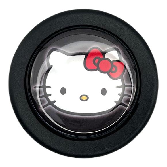 Black Kitty Horn Button