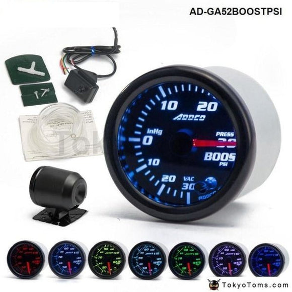 Car Auto 12V 52Mm/2 7 Colors Universal Psi Turbo Boost Gauge Led With Sensor And Holder
