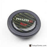 Car Styling Black Carbon Fiber Racing Steering Wheel Horn Button For Nissan