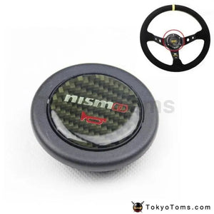 Car Styling Black Carbon Fiber Racing Steering Wheel Horn Button For Nissan