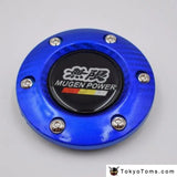 Car Styling Black Mugen Racing Steering Wheel Horn Button + Carbon Fiber Edge For Honda Blue