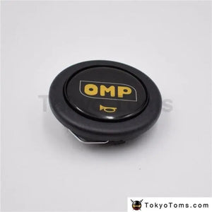 Car Styling Black Omp Racing Steering Wheel Horn Button + Carbon Fiber Edge