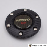 Car Styling Carbon Fiber Recaro Racing Steering Wheel Horn Button + Edge Black