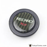 Car Styling Carbon Fiber Recaro Racing Steering Wheel Horn Button + Edge