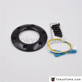 Car Styling Carbon Fiber Recaro Racing Steering Wheel Horn Button Speaker Control Cover + Aluminum