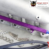 Cast Aluminum Intake Manifold Plenum With Fuel Rail For Nissan R33 R34 Rb25 Purple