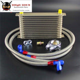 Champagne 13 Row An10 Oil Cooler W/ 3/4*16 & M20*1.5 Filter Adapter Hose Kit