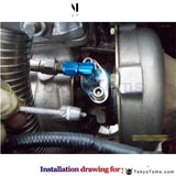 Cnc Billet Turbo Oil Feed Flange 1/4 Restrictor Garrett T3/t4R Turbocharger Engine Parts