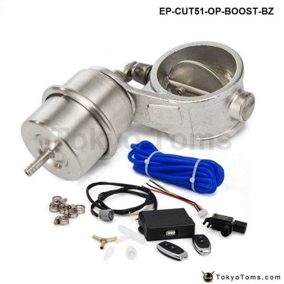 Exhaust Control Valve Set Cutout 2 51Mm Pipe Opend With Boost Actuator Wireless Remote Controller