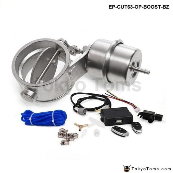 Exhaust Control Valve With Boost Actuator Cutout 2.5 63Mm Pipe Opend Wireless Remote Controller Set