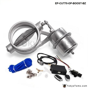 Exhaust Control Valve With Boost Actuator Cutout 70Mm Pipe Opend Wireless Remote Controller Set