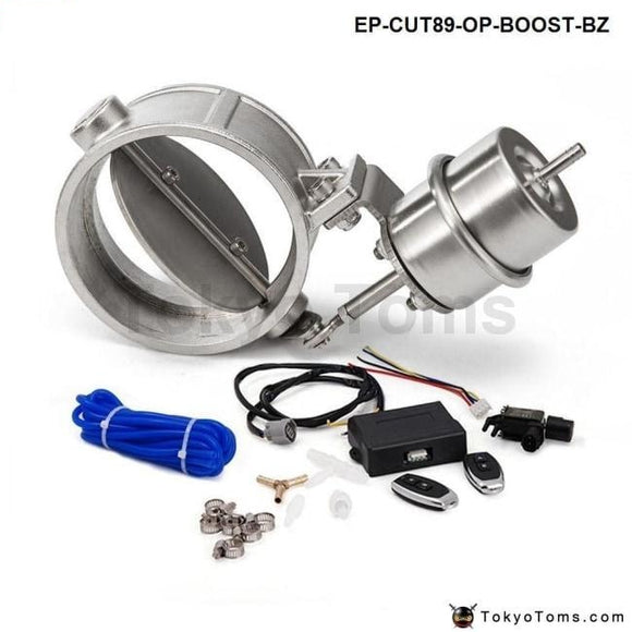 Exhaust Control Valve With Boost Actuator Cutout 89Mm Pipe Opend Wireless Remote Controller Set