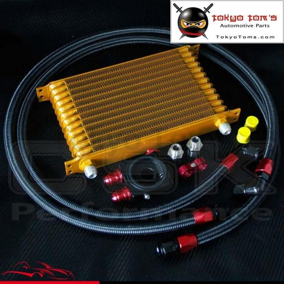 Filter Thread Size 3/4*16 / M20*1.5 Thermostat Sandwich Plate + 10An 13 Row Engine Oil Cooler Kit
