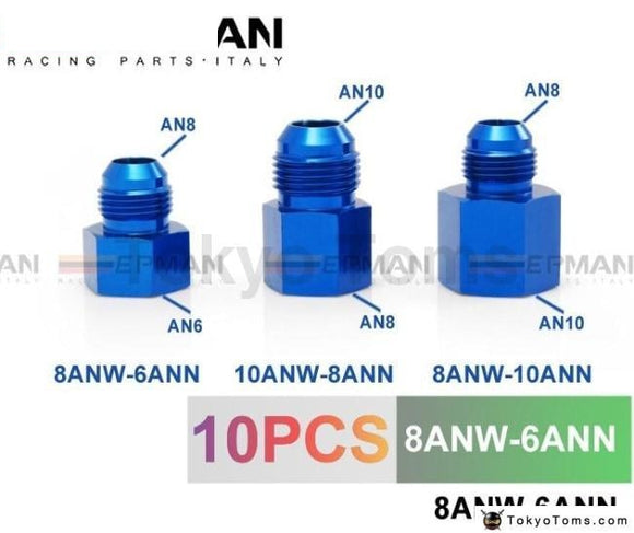Fitting Flare Reducer Female -6 An To Male -8An Blue Reducers Alloy Fitt 8Anw-6Ann Oil Cooler