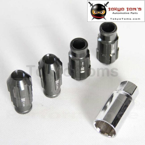 Gray Racing Aluminum Locking Lug Nuts  W/Key 12X1.5 D1 Spec + 4 Pieces